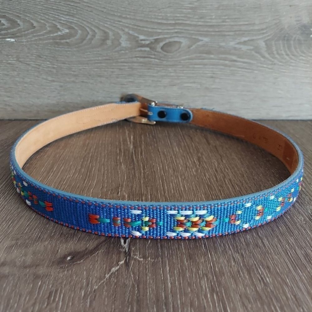 Nocona Embroidered Woven Blue Belt 💙  32